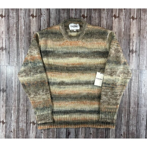 Corridor NYC Space Dye striped Mohair crewneck Sweater Sz M NWT $365 - Picture 1 of 9